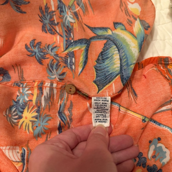 Polo Ralph Lauren Orange Swordfish Tropical Coastal Button Down Shirt Size Large - Picture 3 of 14